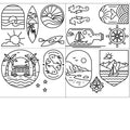 Water Soluble Embroidery Patterns Stabilizers, Stick and Stitch Embroidery Transfers Paper Tear Away Embroidery Stabilizer with Fun Designs for Stitching (Beach) - color: Beach