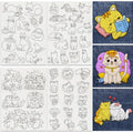 48Pcs Cat Playing Halloween Embroidery Pattern Stabilizer, 8.3"x11.7" Cute Kitten Water Soluble Stick and Stitch Embroidery Sticker, 4 Sheets Kitty Hand Sewing DIY Embroidery Paper - style: Cat Playing