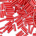 2000pcs Glass Bugle Beads, Tube Beads Bulk, Mini Long Tiny Small Waist Loose Spacer Embroidery Beaded for Bracelets Jewelry Making Sewing, Crafts, 2×6mm, True Red - color: True Red