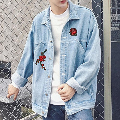 24pcs Rose Flower Embroidered Fabric Iron On or Sew On Patch Badges