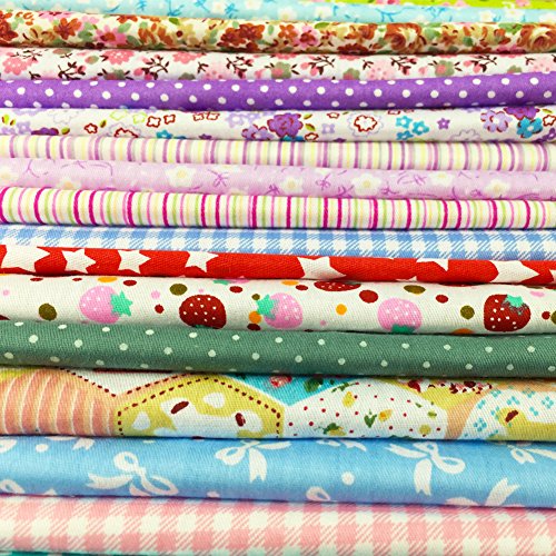 flic-flac 200pcs 4 x 4 inches (10cmx10cm) Cotton Craft Fabric Bundle Squares Patchwork Lint DIY Sewing Scrapbooking Quilting Dot Pattern Artcraft - size: 200pcs 10cm*10cm