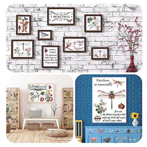 BBTO 12 Sheets Rub on Transfers for Crafts Wood Furniture DIY, 5.5" x 5.7" - style: Dragonfly
