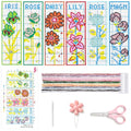 HaiFafafaing 6 Pcs Bookmark Kit Flower Flower Cross Stitch Bookmark Kits