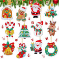 Junkin 12 Pcs Christmas Diamond Art Painting Keychain Ornaments 5d, Cute