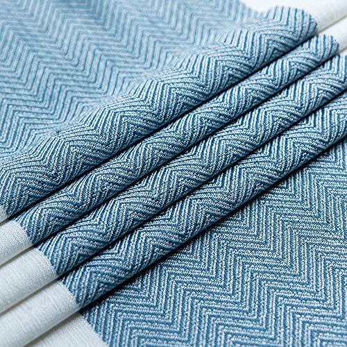 Oubonun Tablecloths for Rectangle Tables - color: Beige，blue Stripe, size: 86" x 55" (Rectangular)