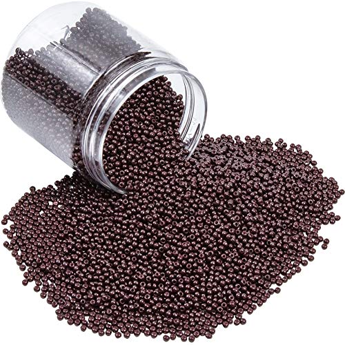 PH PandaHall 6000pcs 11/0 Glass Seed Beads 2mm Seed Beads Brown Round Waist Bead Mini Spacer Bead for DIY Earring Bracelet Necklace Jewelry Making Crafting - color: Brown-6000 Pcs
