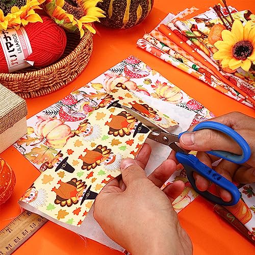 Irenare 100 Pcs 8 x 8 Inch Fall Fabric Squares Bundles Thanksgiving Fat Quarters Cotton Halloween Fabric by the Yard Cotton Quilting Maple Pumpkin Ghost Printed Sewing Patchwork for DIY Crafts - style: Skull