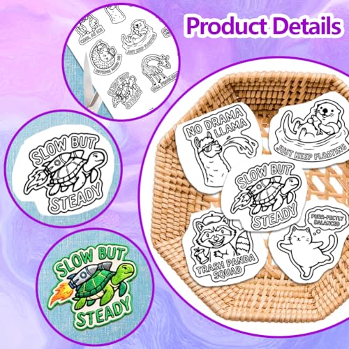 ORIGACH 4 Sheets A4 Large Water Soluble Embroidery Patterns, Stick and Stitch Embroidery Paper with Animal Designs, Hand Sewing Stabilizers for Embroidery Beginners - color: Animal