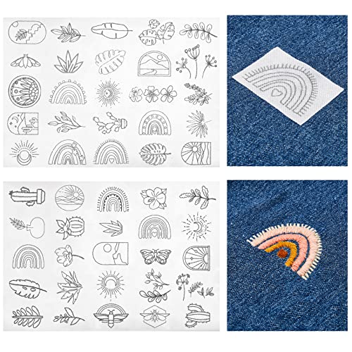 Lewtemi 50 Pcs Flowers Water Soluble Hand Sewing Stabilizers - color: Leaves