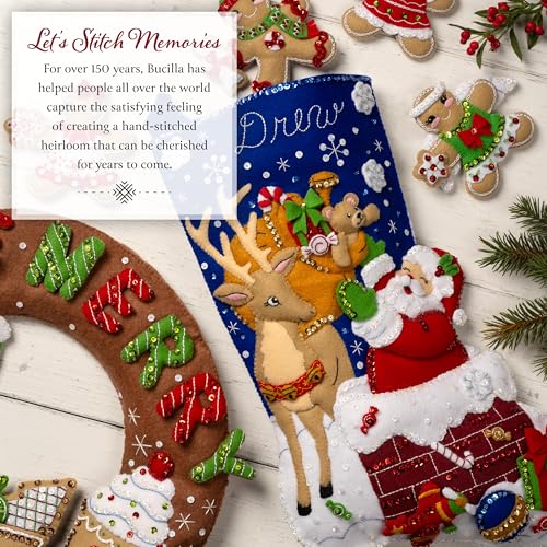 Bucilla Felt Applique 6 Piece Ornament Making Kit, Jolly Gingerbread Snowman, Perfect for DIY Arts and Crafts Projects - style: Ornaments