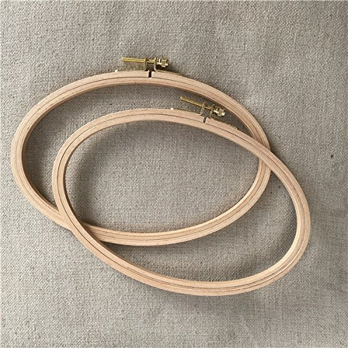 WRMHOM 8.5 X 5.2 Inch Wooden Oval Embroidery Hoops Cross Stitchey Framing Hoop Hand Oval Hoops Needlework Sewing Art Tool Craft Supply (5)
