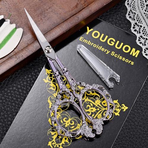 YOUGUOM Embroidery Scissors with Cover, Small Sewing Scissor - color: Purple