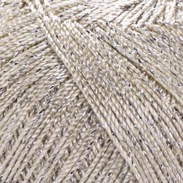 YarnArt Bright Metallic Glitter Yarn – 80% Polyamide 20% Metallic Polyester, 90g 340m, Soft Sparkle Fiber for Crochet, Lace, Summer Tops & Accessories – 4 mm Needle & Hook (121, Champagne Gold) - color: 121, Champagne Gold