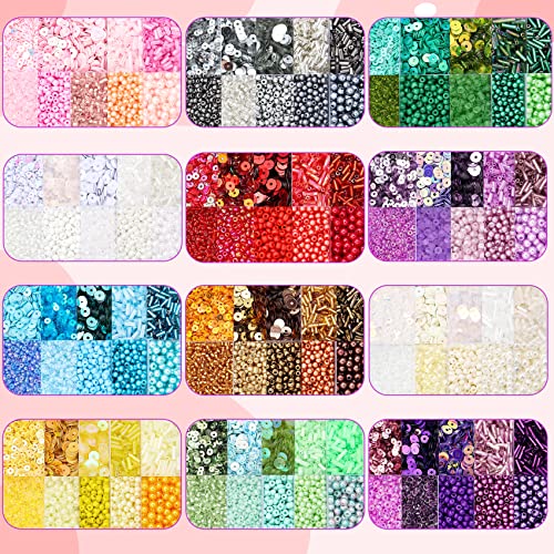 Silver Glass Seed Bugle Tube Beads for Jewelry Making - color: silver