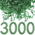 XIANNVXI 3000pcs Green Glass Bugle Beads - color: Dark Green