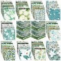 Ganeen 500 Pcs Cotton Fabric Squares Precut for Quilting,Green Floral - color: Green Floral