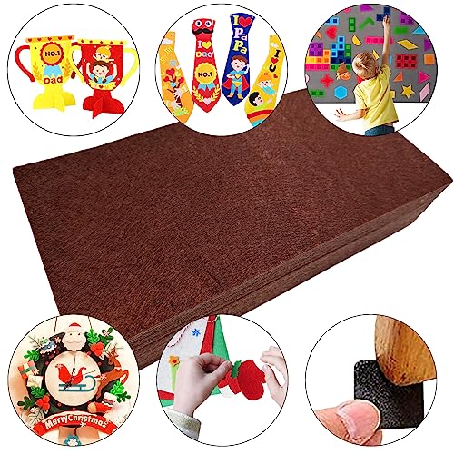 Jtnohx Self Adhesive Felt Sheets Adhesive Backed Felt Fabric Brown 4"x8" - color: Brown