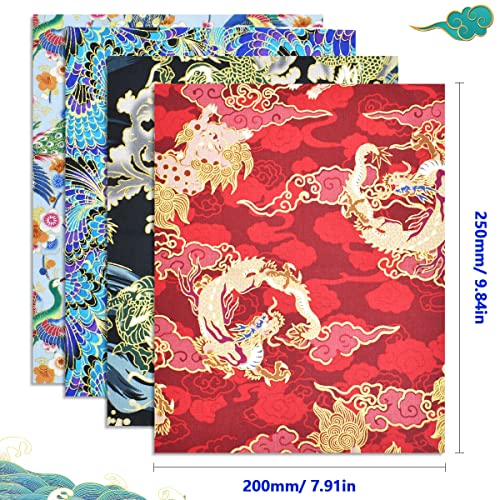 30 Pcs Cotton Quarters Fabric Bundle - 8" x 10" Japanese Style Wrapping Cloth Quilting Fabric for DIY Patchwork Sewing Craft with Different Patterns