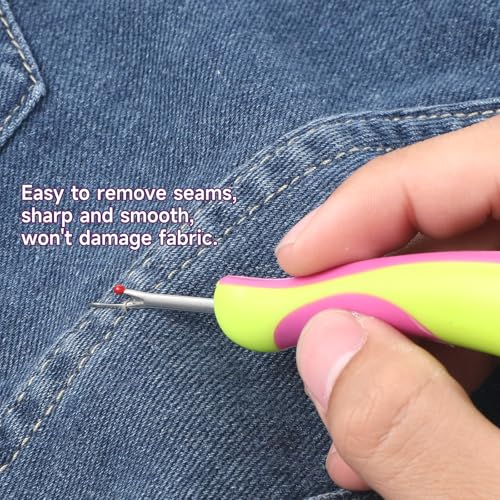 4 PCS Seam Ripper Tool Set, Seam Rippers for Sewing with Protective Caps Stitch Remover Tool Stretchable Quick Thread Cutter Hems for Knitting Embroidery Hand Quilling Cross Stitching Crafts Supplies