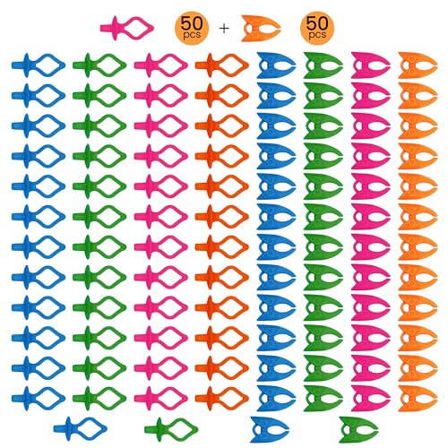 New brothread 100pcs Mix Sewing Notion (50 Bobbin Holders+50 Bobbin Clamps) - color: Multi-color 50/50