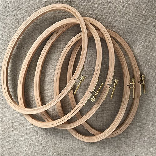 WRMHOM 8.5"x 5.2" Oval Wooden Embroidery Hoop 21x 13cm Oval Hand Stitching Hoop - Cross Stitch Hoop - Framing Hoop - Stitchery Hoop - Craft Supply Hoop (2)