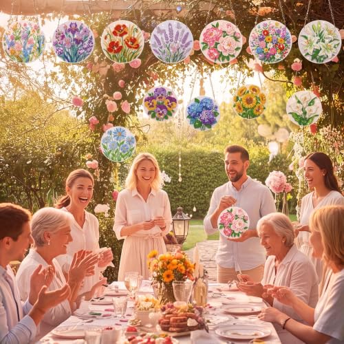 Cinnvoice Seasonal Diamond Art Hanging Kit,12 Pcs,Flower - style: Flower