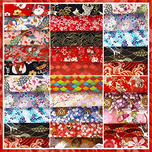 Tudomro 30 Pcs 8" x 10" Japanese Fabric Bundle Cotton Quilting, Fresh Style - color: Fresh Style
