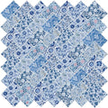 200pcs 4 x 4 inches Cotton Fabric Bundle-Blue Paisley - color: Blue Paisley, size: 4” x 4”