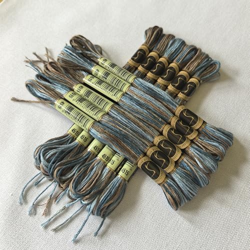 Magical Color Variegated Cross Stitch Thread Color Variations Embroidery Floss Pack, 8.7-Yard, Paris, Pack of 12 Skeins