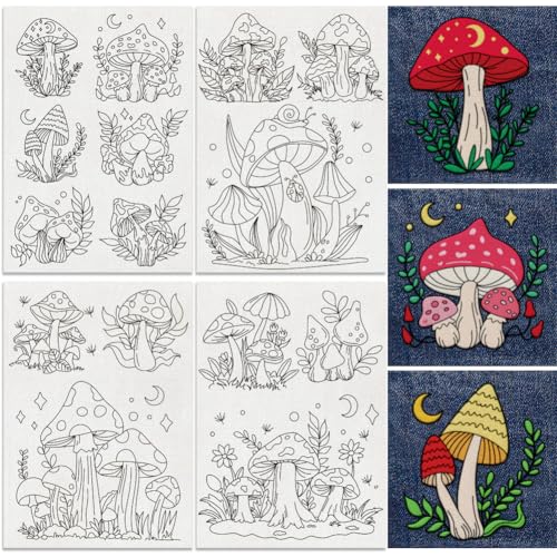 15Pcs Mushroom Plant Water Soluble Hand Sewing Stabilizers - style: Mushroom