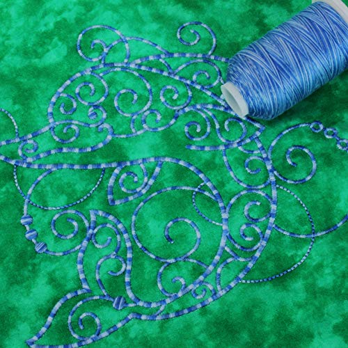 ThreadArt Multicolor Cotton Thread, 600M 40/3, Denim Blue 3343 - color: Denim Blue