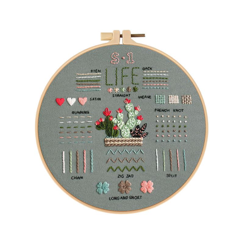 Highkick Embroidery Kit for Beginner, Top 34 Stitches for Embroidery Adults Starter,with Step by Step Illustrations, Patterns
