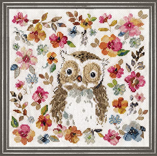 DesignWorks Ink Watercolor Owl Counted Cross Stitch Kit