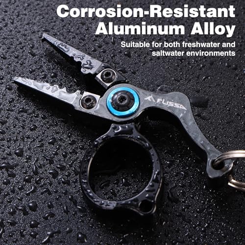 FLISSA Mini Fishing Pliers with Fly Fishing Zinger Retractor