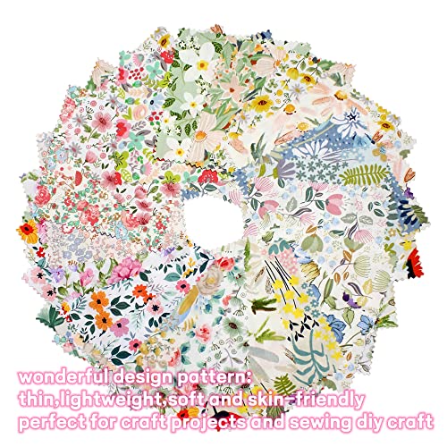 ZOOELAY 42-10" Precut Fabric Quilt Squares Layer Cake Bundles for Quilting Printed Floral for Sewing Fabric - size: 10 x 10 Inch