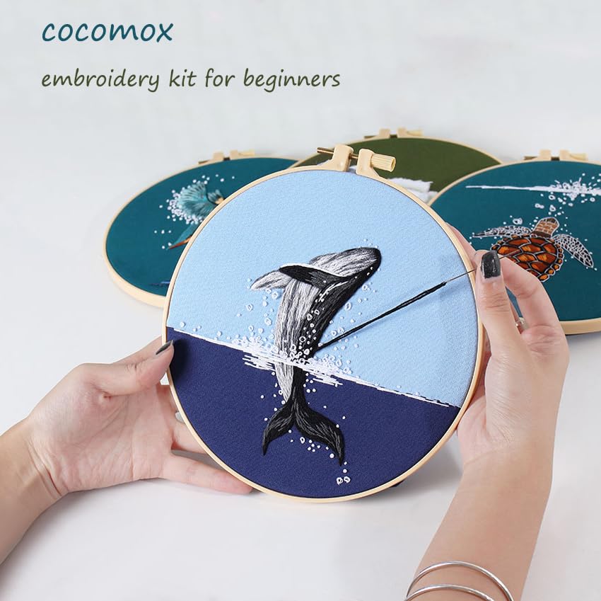 COCOMOX Embroidery Kit for Beginners, Hand Embroidery Stiches Practice Kit - color: Animals pattern