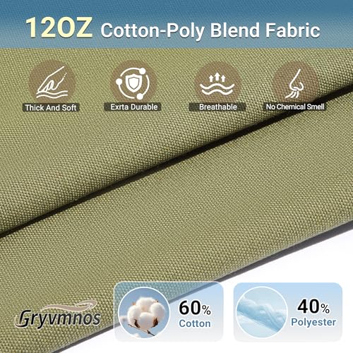 12oz Heavy Duty Cotton Canvas Fabric, Thickend Cotton Duck Cloth, 1 Yard - color: Green, size: 1 Yard Pre-cut