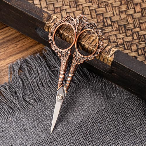 Copper All Purpose Scissors with Sheath, Sharp Sewing & Embroidery Scissors for Office, Home & School - color: Copper