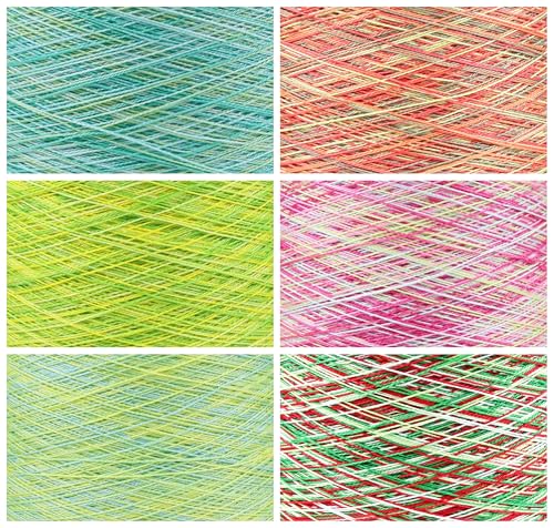 KCS 162 Yards Mercerized Pearl Cotton Crochet Needlepoint Thread,Size 5,6 skeins,Color Variegated 03 - color: 6 Color variegated 03, size: 6 skeins