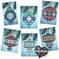Christmas Jeweled Ornaments (2014) Mill Hill Counted Bead Holiday Kits, Set of 6 - Plus Decorative 'Needleworker' Sticker