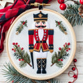 Christmas Embroidery Kit DIY Hand Embroidery Starter Cross Stitch Kits, Christmas Ornaments Embroidery with Stamped Pattern,Cotton,Threads,Needles,Instructions for Adults Beginners (Soldier) - color: Soldier