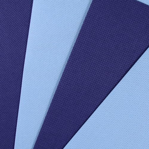 KCS 4/6 pc of 12" x 18" 18CT Counted Cotton Aida Cloth Cross Stitch Fabric (4 pc, Light Blue+Royal Blue) - color: Light Blue+royal Blue, size: 4 pc