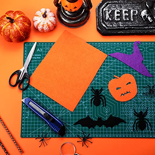 Tegeme 24 Pcs Halloween Felt Fabric Sheets Orange for Crafts Sewing DIY