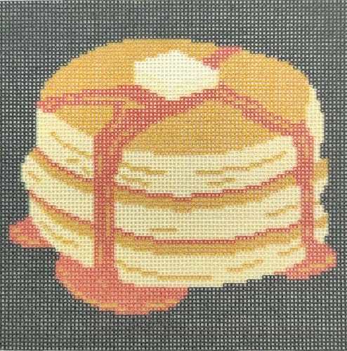 Howie's Needlepoint Needlepoint Canvas, 18CT Embroidery Stamped Patterns for Beginners or Advance, Printed Canvas(Sweet Pancakes,5X5inch) - color: Sweet Pancakes