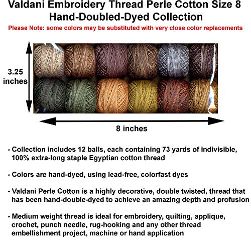 Valdani Embroidery Thread Perle Cotton Size 8 Hand-Dyed PC8-EarthlyT