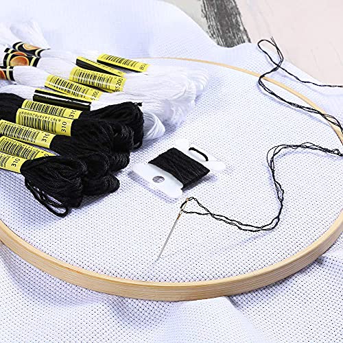 Embroidery Floss Kit-24 Skeins Premium Cross Stitch Thread for Knitting, Embroidery Stitching and Cross Stitch Project - color: White