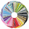 100 Pcs Cotton Fabric Squares for Quilting - 25x25cm (9.8"x9.8") Precut Fabric Bundles, 100 Non-Repeating Patterns, Lightweight Soft Floral Patchwork for Sewing DIY Crafts Beginners