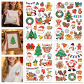 GLOBLELAND 4 Sheets Christmas Colorful Water Soluble Embroidery Pattern - color: Christmas Cartoon