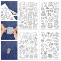 GLOBLELAND 4 Sheets Cartoon Animals Water Soluble Embroidery Pattern - color: Cartoon Animals