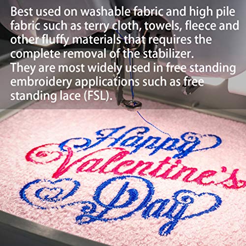 Water Soluble Stabilizer for Embroidery Backing & Topping (8 in x 25 yd Roll), Seneme 1.5oz Embroidery Stabilizers - Wash Away Embroidery Stabilizer for Machine Embroidery Stabilizer and Hand Sewing - size: 8"*25yd roll